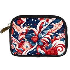 America Pattern Digital Camera Leather Case by Valentinaart