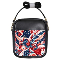 America Pattern Girls Sling Bag by Valentinaart