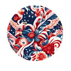 America Pattern Mini Round Pill Box by Valentinaart