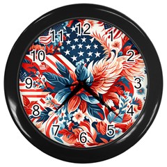 America pattern Wall Clock (Black)