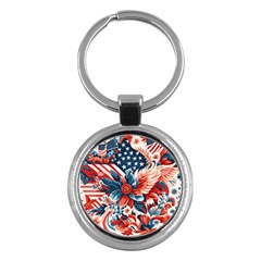 America Pattern Key Chain (round) by Valentinaart