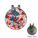 America pattern Hat Clips with Golf Markers Front