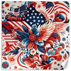 America Pattern Canvas 20  X 20  by Valentinaart