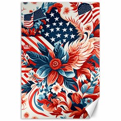 America Pattern Canvas 24  X 36  by Valentinaart