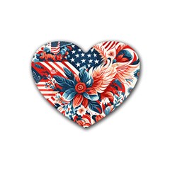 America pattern Rubber Coaster (Heart)