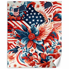 America Pattern Canvas 11  X 14  by Valentinaart