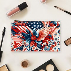 America Pattern Cosmetic Bag (medium) by Valentinaart