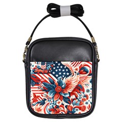 America Pattern Girls Sling Bag by Valentinaart