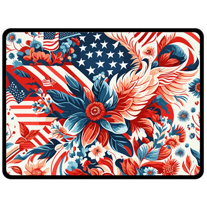 America pattern Fleece Blanket (Large)