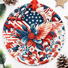 America pattern Round Filigree Ornament (Two Sides)