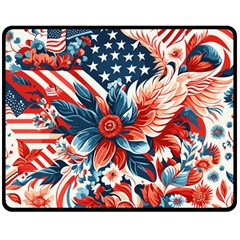 America Pattern Two Sides Fleece Blanket (medium) by Valentinaart