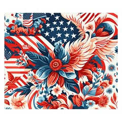 America Pattern Two Sides Premium Plush Fleece Blanket (small) by Valentinaart