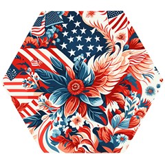 America pattern Wooden Puzzle Hexagon