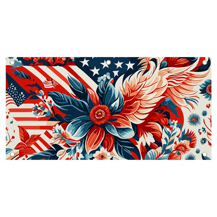 America pattern Banner and Sign 4  x 2 