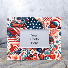 America pattern White Tabletop Photo Frame 4 x6 