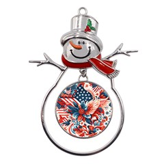 America pattern Metal Snowman Ornament