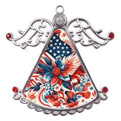 America pattern Metal Angel with Crystal Ornament