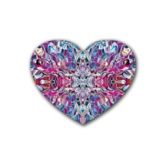 Ammonite Blend Smudge  Rubber Heart Coaster (4 pack)