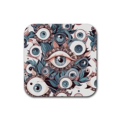 Eyes Pattern Rubber Coaster (square) by Valentinaart