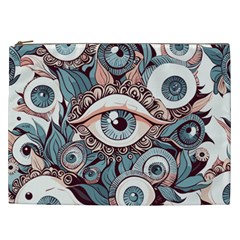 Eyes Pattern Cosmetic Bag (xxl) by Valentinaart