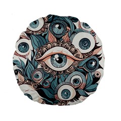 Eyes Pattern Standard 15  Premium Round Cushions by Valentinaart