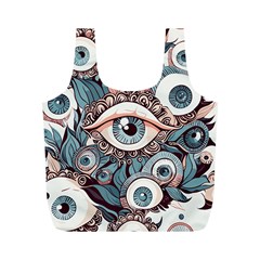 Eyes Pattern Full Print Recycle Bag (m) by Valentinaart