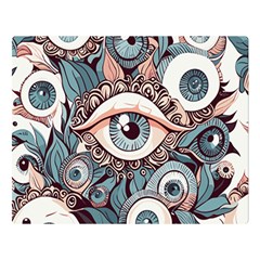 Eyes Pattern Two Sides Premium Plush Fleece Blanket (large) by Valentinaart