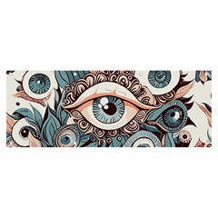 Eyes Pattern Banner And Sign 8  X 3  by Valentinaart