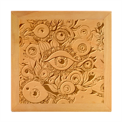 Eyes Pattern Wood Photo Frame Cube by Valentinaart