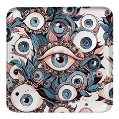 Eyes Pattern Square Glass Fridge Magnet (4 Pack) by Valentinaart