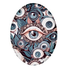 Eyes Pattern Oval Glass Fridge Magnet (4 Pack) by Valentinaart