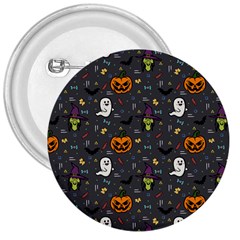 Halloween Pattern Bat 3  Buttons by Bangk1t