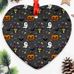 Halloween Pattern Bat Ornament (heart)