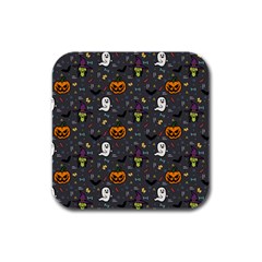 Halloween Pattern Bat Rubber Square Coaster (4 Pack) by Bangk1t