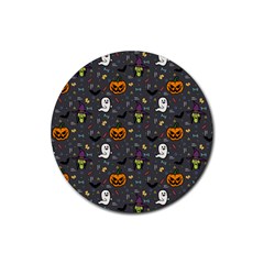 Halloween Pattern Bat Rubber Round Coaster (4 Pack) by Bangk1t