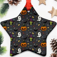 Halloween Pattern Bat Star Ornament (two Sides)