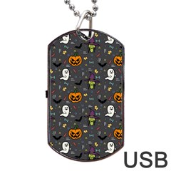 Halloween Pattern Bat Dog Tag Usb Flash (one Side) by Bangk1t