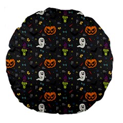 Halloween Pattern Bat Large 18  Premium Round Cushions by Bangk1t