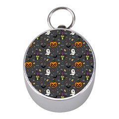 Halloween Pattern Bat Mini Silver Compasses by Bangk1t