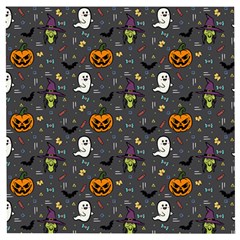 Halloween Pattern Bat Wooden Puzzle Square by Bangk1t