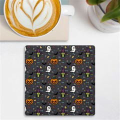 Halloween Pattern Bat Uv Print Square Tile Coaster  by Bangk1t