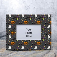 Halloween Pattern Bat White Tabletop Photo Frame 4 x6  by Bangk1t