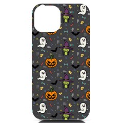 Halloween Pattern Bat Iphone 14 Black Uv Print Case by Bangk1t