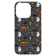 Halloween Pattern Bat Iphone 14 Pro Black Uv Print Case by Bangk1t