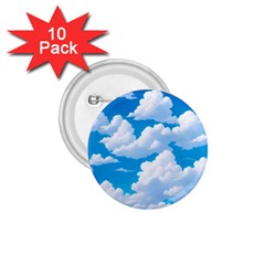 Sky Clouds Blue Cartoon Animated 1 75  Buttons (10 Pack) by Bangk1t