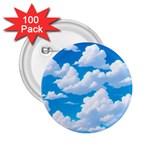 Sky Clouds Blue Cartoon Animated 2.25  Buttons (100 pack)  Front