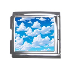 Sky Clouds Blue Cartoon Animated Mega Link Italian Charm (18mm) by Bangk1t