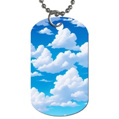 Sky Clouds Blue Cartoon Animated Dog Tag (two Sides) by Bangk1t