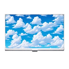 Sky Clouds Blue Cartoon Animated Business Card Holder by Bangk1t