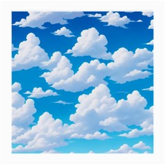 Sky Clouds Blue Cartoon Animated Medium Glasses Cloth by Bangk1t